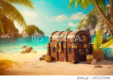 Tropical Secrets: A Journey to the Treasure Trove. Generative AI 105223846