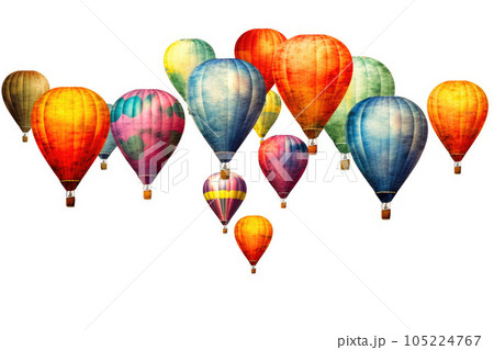 Balloons Floating Isolated on White. Generative AI 105224767
