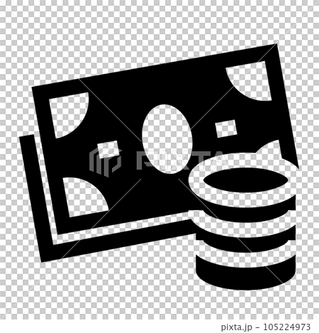 代表金融、票據和硬幣的填充風格圖標 代表金融、票據和硬幣的填充風格圖標 105224973