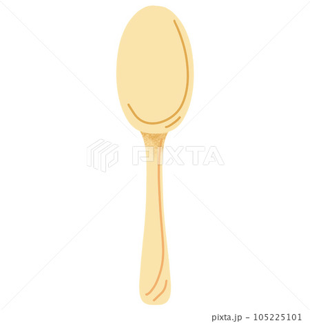 watercolor drawing of wooden spoon isolated on white background 105225101