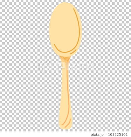watercolor drawing of wooden spoon isolated on white background 105225101