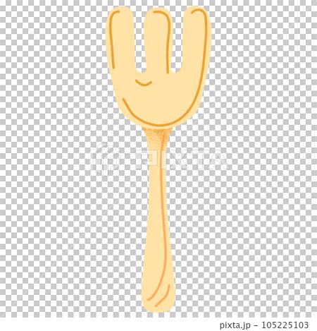 watercolor drawing of wooden fork isolated on white background watercolor drawing of wooden fork isolated on white background 105225103