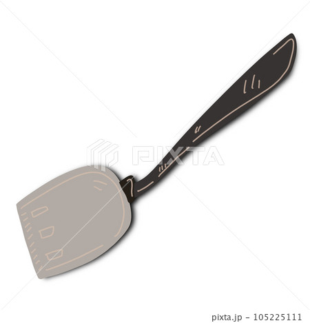 watercolor drawing of flipper used in frying isolated on white background watercolor drawing of flipper used in frying isolated on white background 105225111