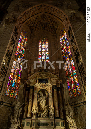 An interior of Duomo di Milano, Lombardy, Italy. 105225824