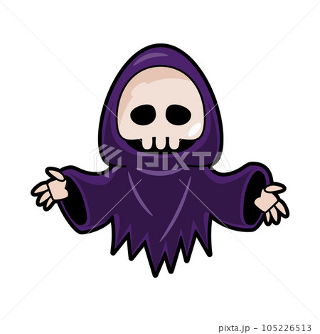 Grim reaper . Halloween cartoon characters . Vector . 105226513
