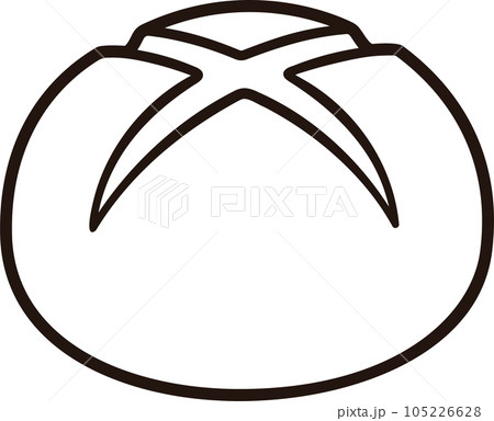 Cross scored sourdough bread loaf icon 105226628