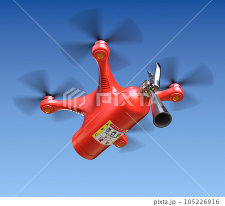 Fire fighting drone with fire extinguisher Fire fighting drone with fire extinguisher 105226916