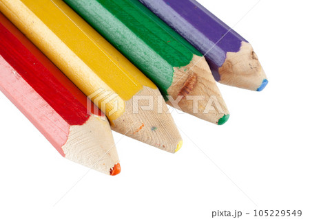 Big pencils isolated on white 105229549