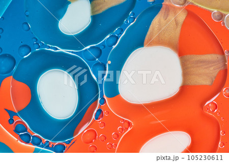 Abstract acrylic pour creating plant cell walls in lined cells with white nucleus in background asset 105230611