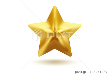Vector icon of golden star in realistic 3D style. Achievements for games or customer rating feedback of website. Vector illustration of gold star in realistic style. Vector icon of golden star in realistic 3D style. Achievements for games or customer rating feedback of website. Vector illustration of gold star in realistic style. 105231075