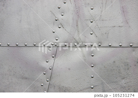 Smooth sheet metal texture asset with bolts and part of airplane 105231274