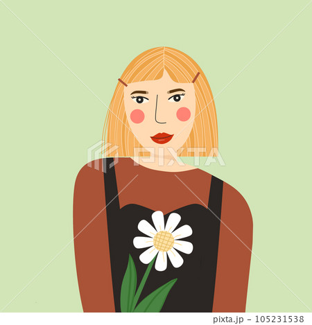 Girl with flower  illustration  105231538