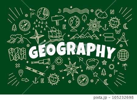 Geography background with signs and symbols of map 105232698