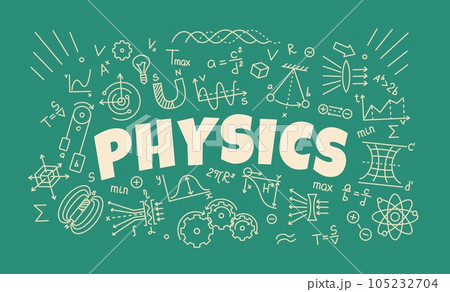 Physics background with formulas and symbols 105232704