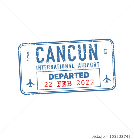 Cancun arrival international airport visa stamp 105232742