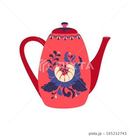 Kitchen utensil, cartoon ceramic porcelain teapot 105232743