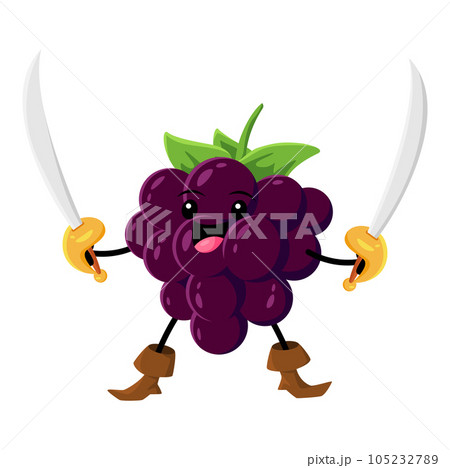 Cartoon blackberry pirate or corsair character Cartoon blackberry pirate or corsair character 105232789