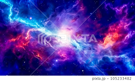 planets and galaxies in the night infinite universe, astronomy and science, made with Generative AI 105233482