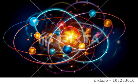 atom molecule structure under microscope, made with Generative AI atom molecule structure under microscope, made with Generative AI 105233616