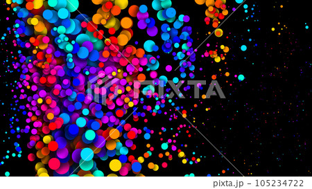 Abstract simple background with beautiful multi-colored circles or balls in flat style like paint bubbles in water. 3d render of particles, colored paper applique. Creative design background 30 Abstract simple background with beautiful multi-colored circles or balls in flat style like paint bubbles in water. 3d render of particles, colored paper applique. Creative design background 30 105234722