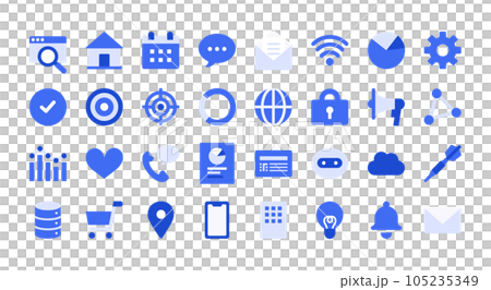 一組關於 IT、DX 和業務的圖標。 105235349