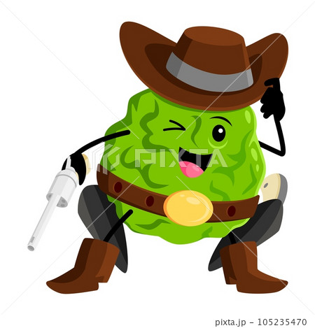Cartoon bergamot fruit cowboy or robber character. Funny vector ranger personage wink eye Citrus tropical plant wild west hero, western healthy food, vitamin with gun, wear hat, belt and boots Cartoon bergamot fruit cowboy or robber character. Funny vector ranger personage wink eye Citrus tropical plant wild west hero, western healthy food, vitamin with gun, wear hat, belt and boots 105235470