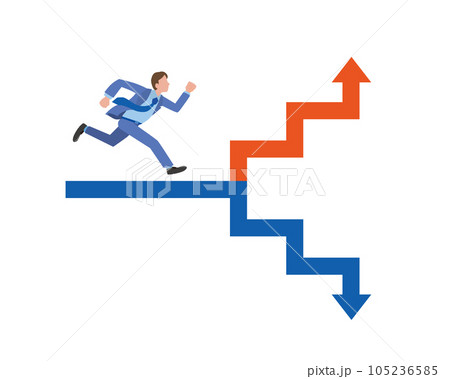 走る男性と別れる未来のイメージイラスト 105236585