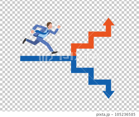 走る男性と別れる未来のイメージイラスト 105236585