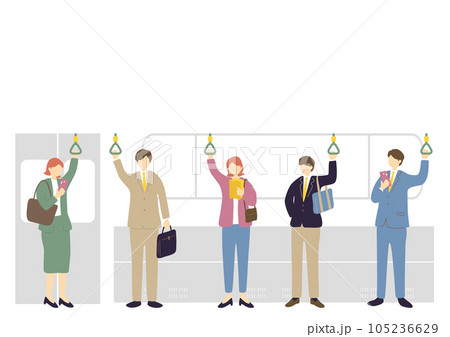 電車に乗る人達 105236629