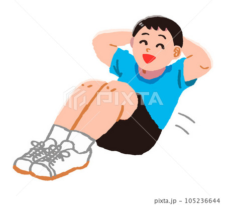 腹筋運動を余裕で行う男性 105236644