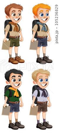 Scout Boy Cartoon Character 105236829