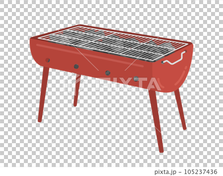 Illustration of a red barbecue stove Illustration of a red barbecue stove 105237436