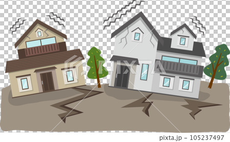 house damaged by earthquake 105237497