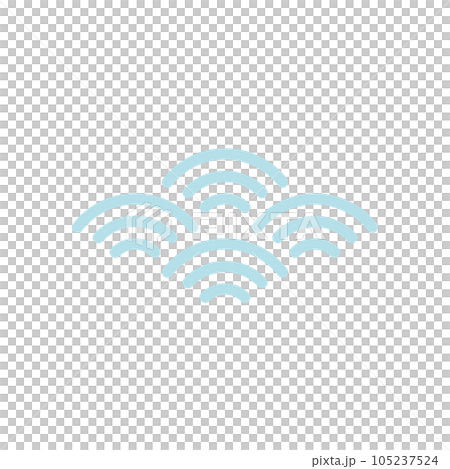 Light blue traditional Japanese pattern - Seigaiha - Cute modern Japanese decoration that expresses the pattern of waves 105237524