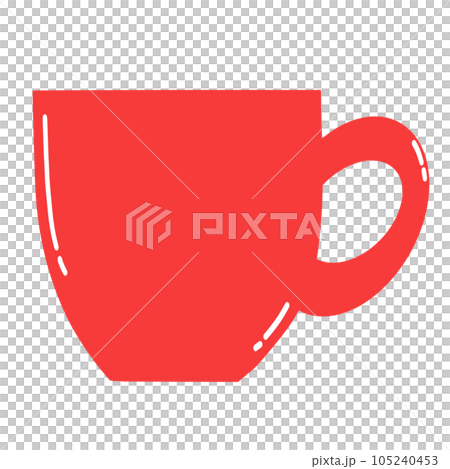 red mug on white background 105240453