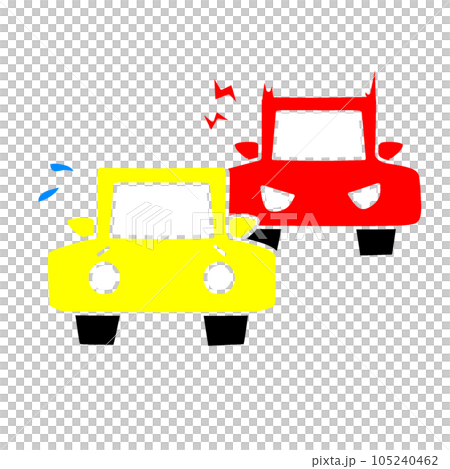 煽り運転をイメージしたイラスト。あおり運転禁止の注意喚起。 105240462
