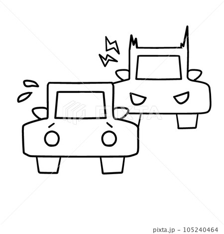 煽り運転をイメージしたイラスト。あおり運転禁止の注意喚起。 105240464