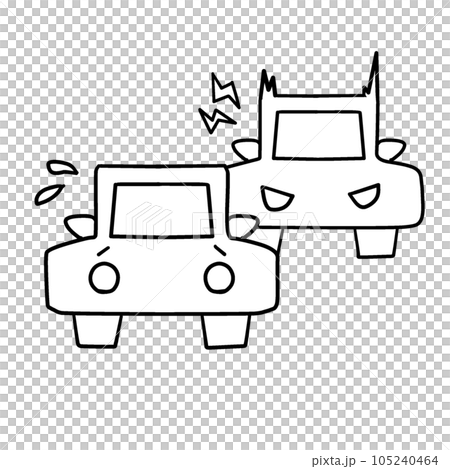 煽り運転をイメージしたイラスト。あおり運転禁止の注意喚起。 105240464