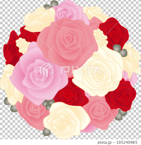 round bouquet of roses 105240965