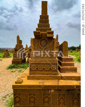 Chaukhandi tombs in Sindh province in Pakistan. High quality photo 105241362