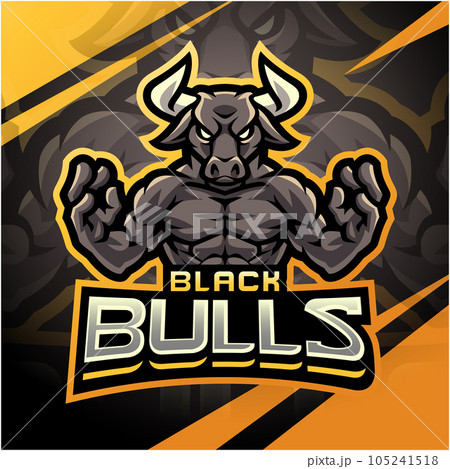 Black bulls fighter esport mascot logo design Black bulls fighter esport mascot logo design 105241518