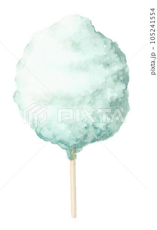 アナログ水彩ブルーに着色した綿菓子 105241554