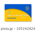 Credit card with an inscription in Ukrainian Glory to Ukraine. 105242824