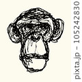 Monkey face. Hand drawn. Vector illustration 105242830