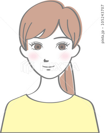 笑顔の若い女性の上半身 105243707