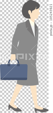 一個女人在一套西裝的全身插圖 一個女人在一套西裝的全身插圖 105243921