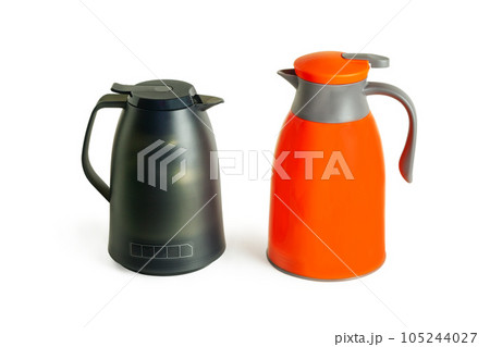 Dark green and orange thermos. Dark green and orange thermos. 105244027