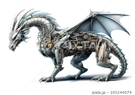 A dragon are made electronic machinery on aのイラスト素材