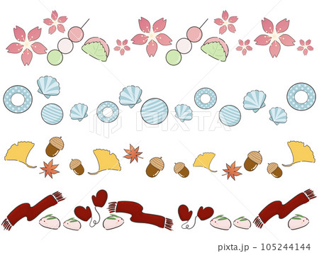 四季のラインイラスト 四季のラインイラスト 105244144