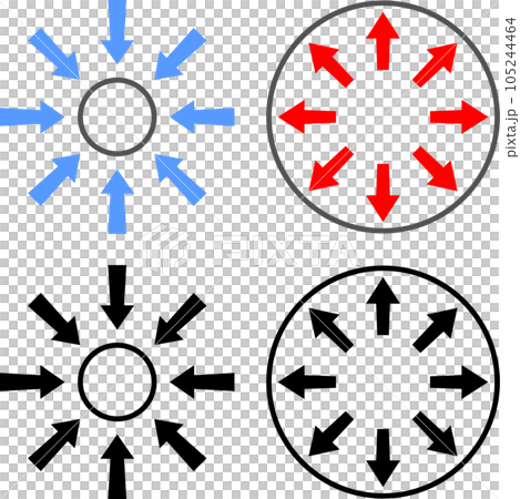 縮小する円と拡大する円の図 縮小する円と拡大する円の図 105244464